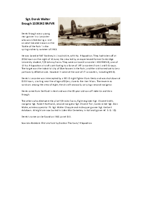 A preview of a PDF biography for Brough, Derek Walter
